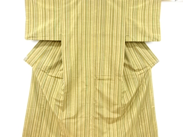 JAPANESE KIMONO / ANTIQUE KIMONO / SILK / TSUMUGI / WOVEN STRIPE